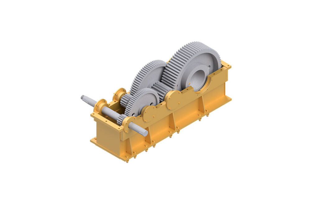 digital rendering of a gear box open