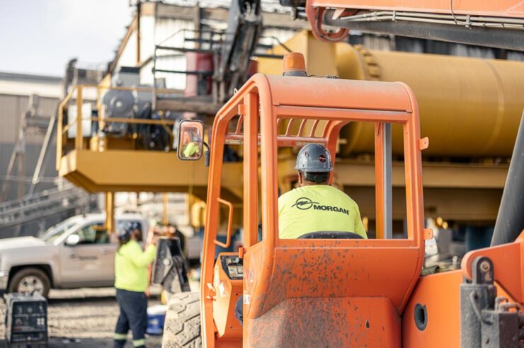 Morgan Site Services team member driving equipment.