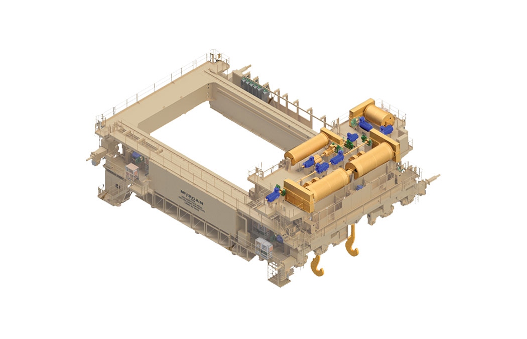 digital rendering of an overhead crane system hoist